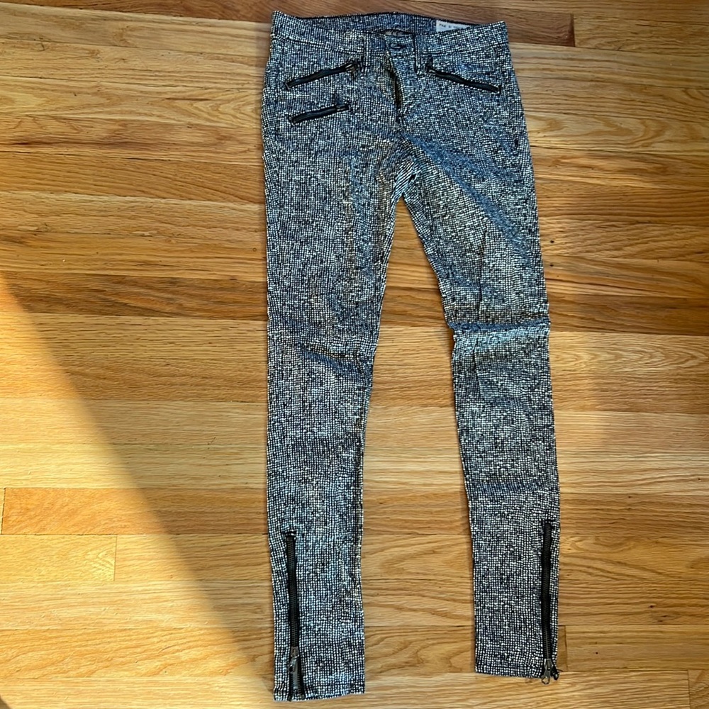 Limited edition Rag and Bone B&W with thigh and ankle zip features.